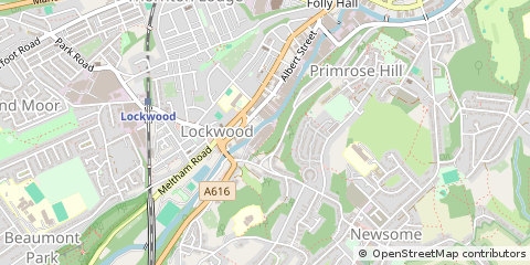 Map of Huddersfield, West Yorkshire