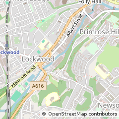 Map of Huddersfield, West Yorkshire