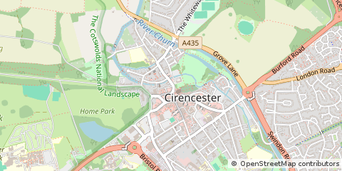 Map of Cirencester, Gloucestershire