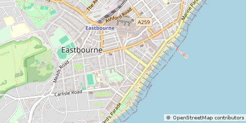 Map of Eastbourne, East Sussex