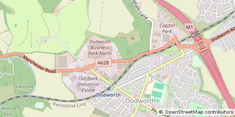 Map of Barnsley, South Yorkshire