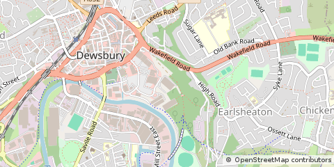 Map of Dewsbury, West Yorkshire