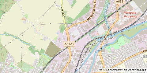 Map of Rotherham, South Yorkshire