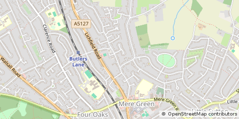 Map of Sutton Coldfield, West Midlands