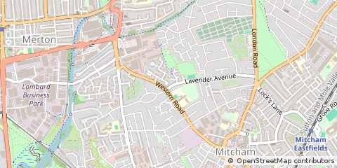 Map of Mitcham, Surrey