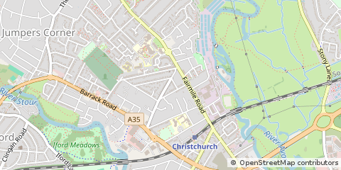 Map of Christchurch, Bournemouth