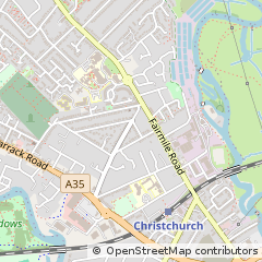 Map of Christchurch, Bournemouth