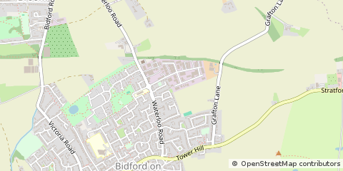 Map of Alcester, Warwickshire