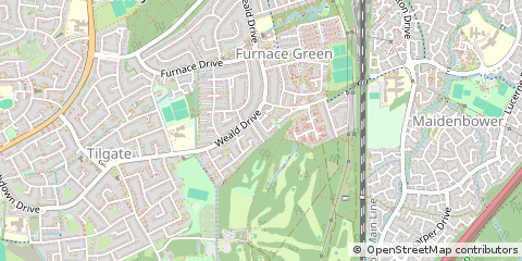Map of Crawley, West Sussex