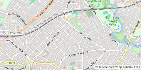 Map of Bournemouth, Dorset