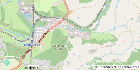 Map of Leek, Staffordshire