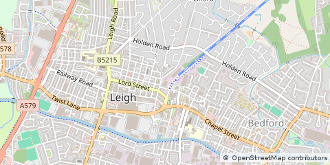 Map of Leigh, Lancashire