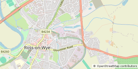 Map of Ross-on-WYE, Herefordshire