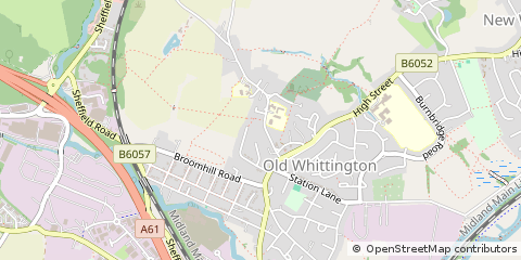 Map of Chesterfield, Derbyshire