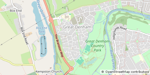 Map of Bedford, Bedfordshire