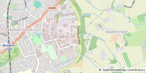 Map of Malvern, Worcestershire
