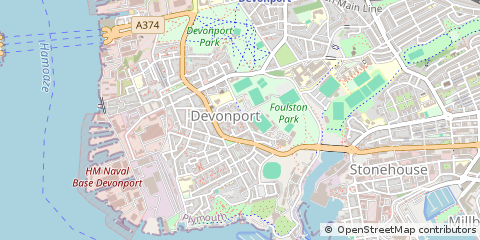 Map of Plymouth, Devon