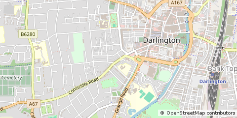 Map of Darlington, County Durham