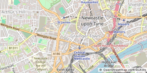 Map of Newcastle Upon Tyne