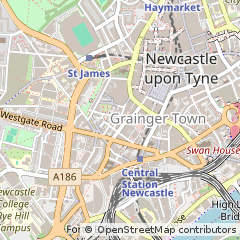 Map of Newcastle Upon Tyne