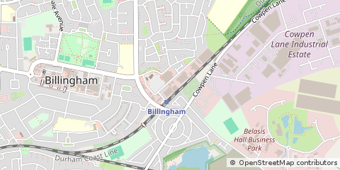 Map of Billingham, Stockton on Tees