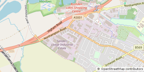 Map of Rushden, Northamptonshire