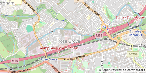 Map of Burnley, Lancashire