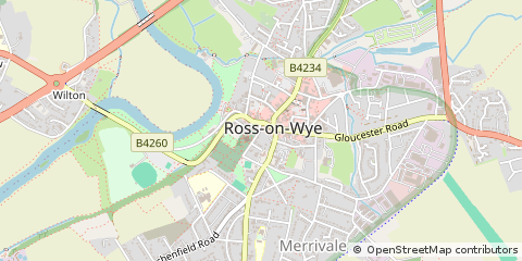 Map of Ross-on-WYE, Herefordshire