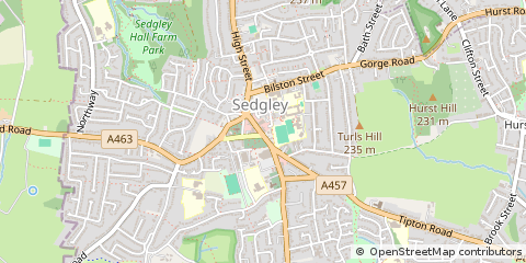 Map of Dudley, Shropshire