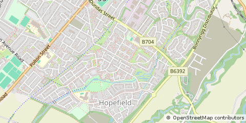 Map of Bonnyrigg, Midlothian