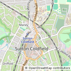 Map of Sutton Coldfield, West Midlands