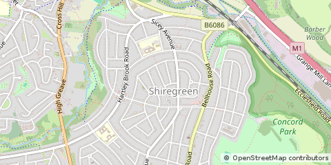 Map of Sheffield, South Yorkshire