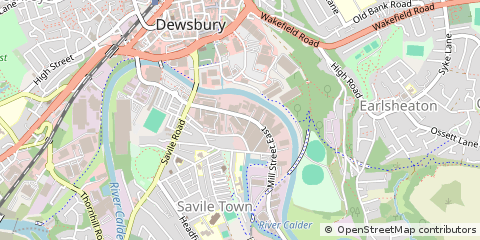 Map of Dewsbury, West Yorkshire