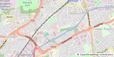 Map of Rochdale, Greater Manchester