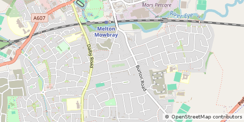 Map of Melton Mowbray, Leicestershire