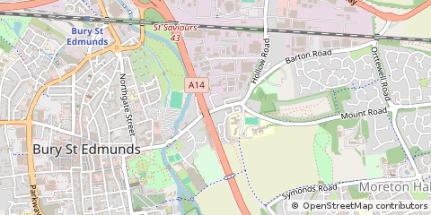 Map of Bury ST. Edmunds, Suffolk