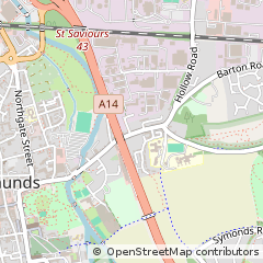 Map of Bury ST. Edmunds, Suffolk
