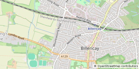 Map of Billericay, Essex