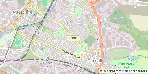 Map of Sheffield, South Yorkshire