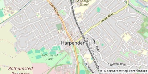 Map of Harpenden, Hertfordshire