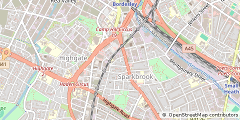 Map of Birmingham, West Midlands