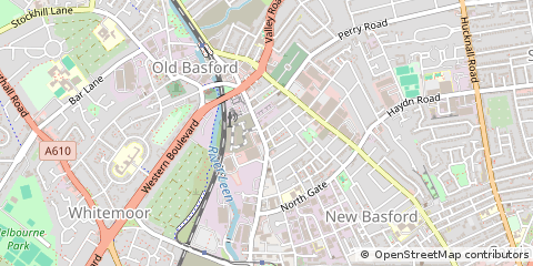 Map of Nottingham, Nottinghamshire