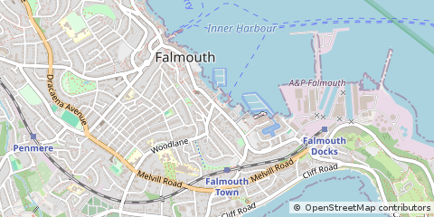 Map of Falmouth, Cornwall