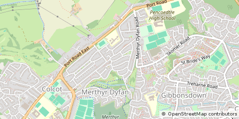 Map of Barry, Vale of Glamorgan