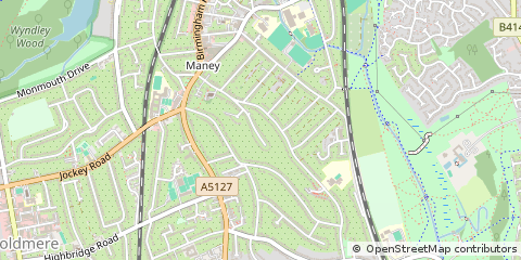Map of Sutton Coldfield, West Midlands