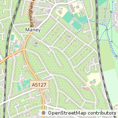 Map of Sutton Coldfield, West Midlands