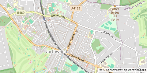 Map of Northwood, Middlesex