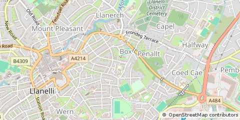 Map of Llanelli, Carmarthenshire