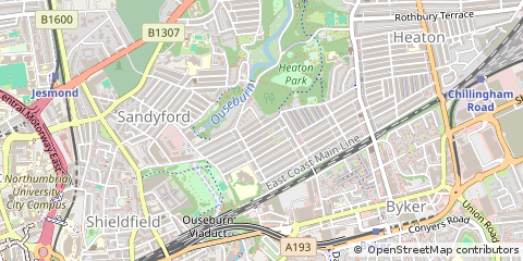 Map of Newcastle Upon TYE