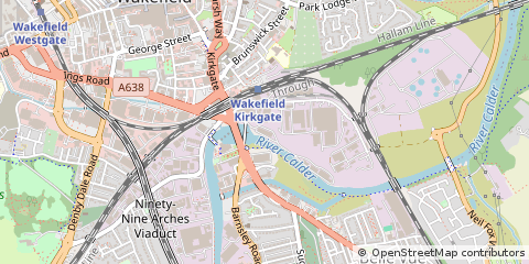 Map of Wakefield, West Yorkshire